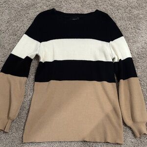 VICI Striped Sweater - Black, White, and Tan